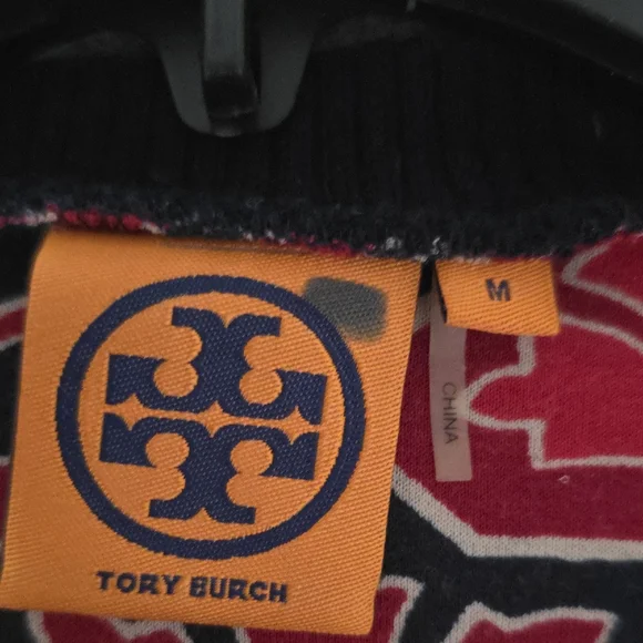 Tory Burch Red and Black Long Sleeve Dress - Picture 1 of 8